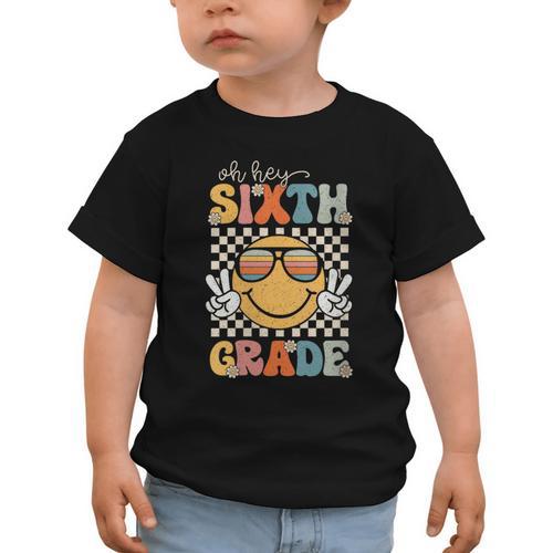 Sixth Grade Oh Hey Smile Retro Back To School 6th Grade Graphic Toddler T-Shirt - Savourry