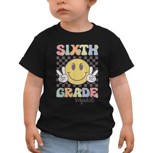 Sixth Grade Squad Smile Face 6th Grade Back To School Graphic Toddler T-Shirt - Savourry