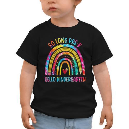 So Long Pre-K Hello Kindergarten Rainbow Back To School Graphic Toddler T-Shirt - Savourry