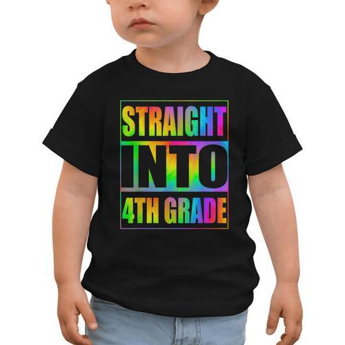 Straight Into 4th Grade Fourth Grade Back To School Graphic Toddler T-Shirt - Savourry