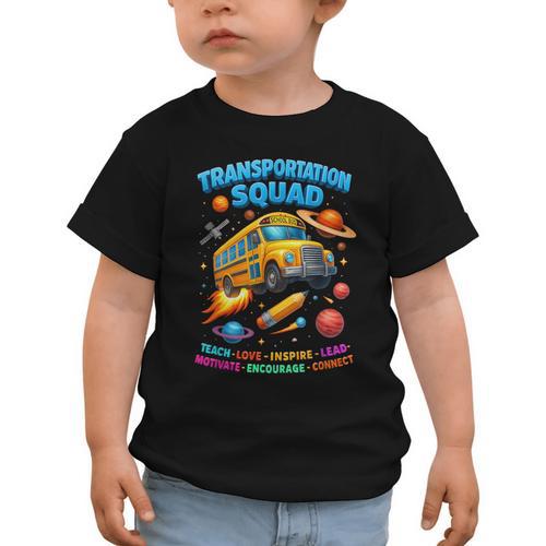 Transportation Squad School Bus Back To School Retro Graphic Toddler T-Shirt - Savourry