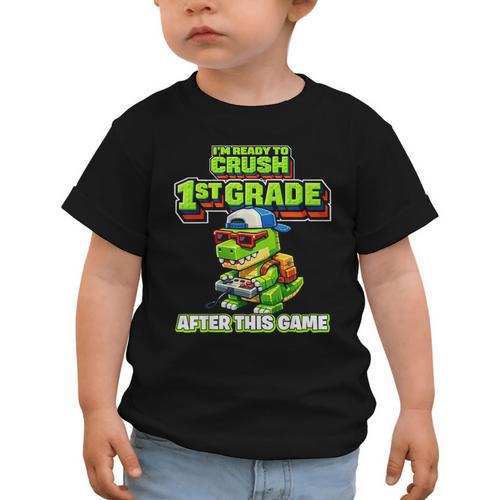 Video Game T Rex Dinosaur 1st Grade Back To School Boy Graphic Toddler T-Shirt - Savourry