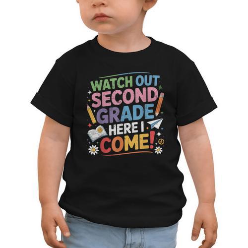 Watch Out 2nd Grade Here I Come Back To School Second Grade Graphic Toddler T-Shirt - Savourry