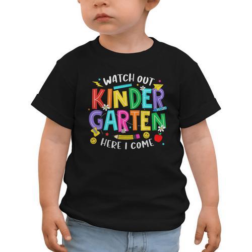 Watch Out Kindergarten Here I Come Kinder Back To School Kid Graphic Toddler T-Shirt - Savourry