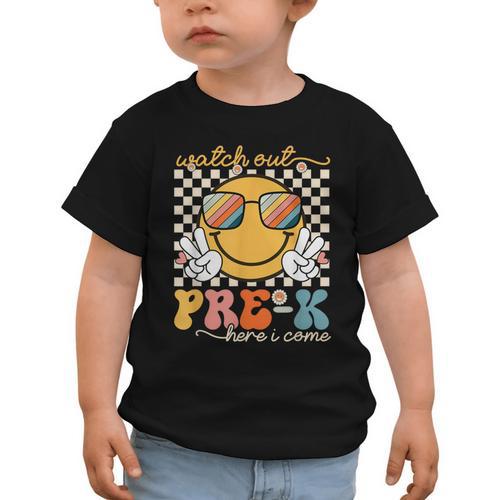 Watch Out Pre-K Grade Here I Come Back To School Pre-K Smile Graphic Toddler T-Shirt - Savourry