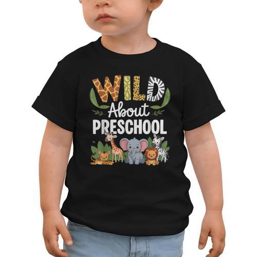 Wild About Preschool Back To School Jungle Theme Classroom Graphic Toddler T-Shirt - Savourry