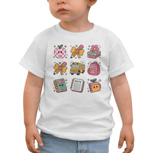 Back To School Coquette Bow First Day Of School Toddler Girl Graphic Toddler T-Shirt - Savourry