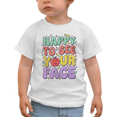 Back To School First Day Of School Happy To See Your Face Graphic Toddler T-Shirt - Savourry