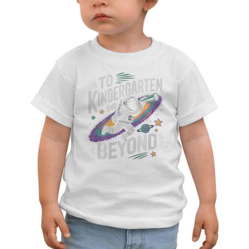 Back To School To Kindergarten And Beyond Astronaut In Space Premium Tri-Blend Graphic Toddler T-Shirt - Savourry