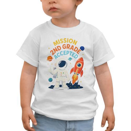 Back To School Mission Second 2nd Grade Accepted Astronaut Premium Tri-Blend Graphic Toddler T-Shirt - Savourry