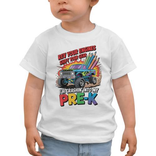 Back To School Pre-K Preschool Monster Truck First Day Boys Graphic Toddler T-Shirt - Savourry