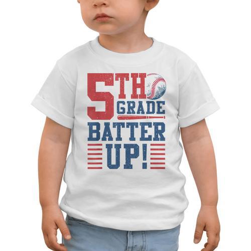 Baseball Fifth Grade Back To School 5th Grade Batter Up Graphic Toddler T-Shirt - Savourry