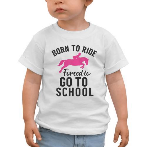 Born To Riding Forced To Go To School Back To School Graphic Toddler T-Shirt - Savourry