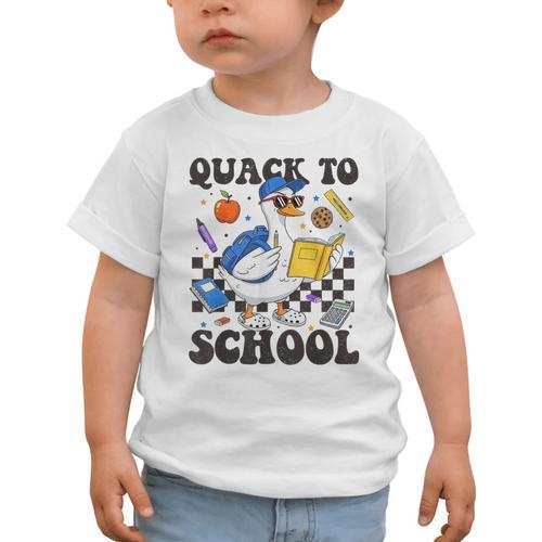 Boys Kid Back To School Goose Quackers Quack To School Graphic Toddler T-Shirt - Savourry
