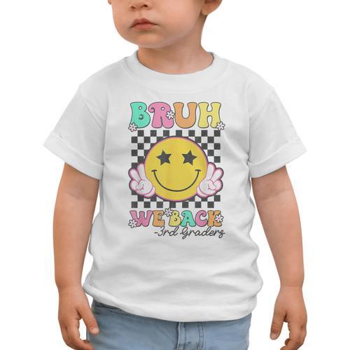 Bruh We Back 3rd Grade Girl Cute Back To School Third Grade Graphic Toddler T-Shirt - Savourry