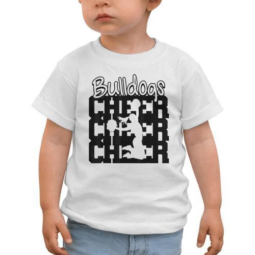 Bulldogs Cheer Back To School Cheerleading Spirit Graphic Toddler T-Shirt - Savourry