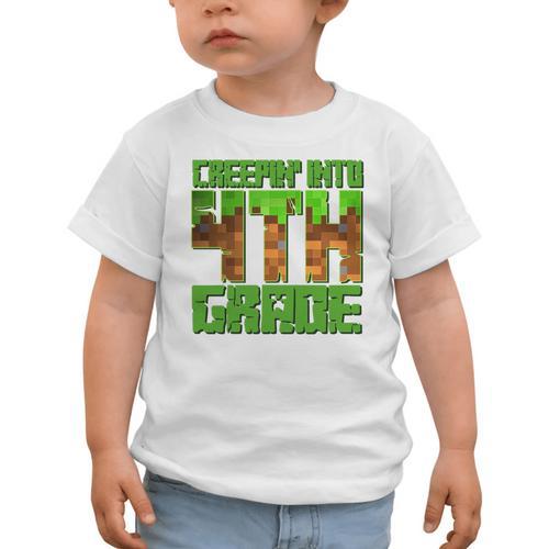 Creepin’ Into 4th Grade Kids Boy Gamer Pixel Back To School Performance Graphic Toddler T-Shirt - Savourry