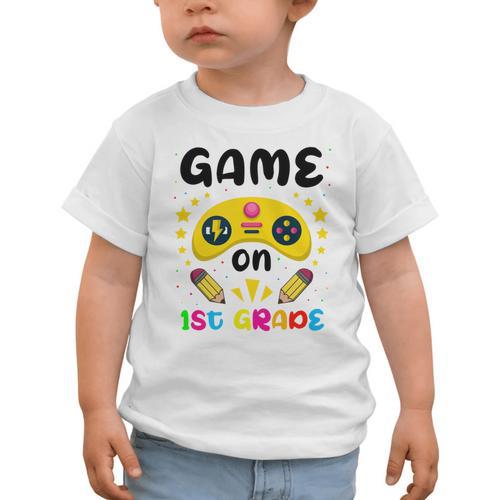 Game On 1st Grade Cute Video Gamer Back To School 2026 Kids Graphic Toddler T-Shirt - Savourry