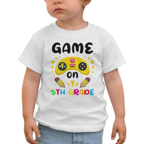 Game On 5th Grade Cute Video Gamer Back To School 20256Kids Graphic Toddler T-Shirt - Savourry