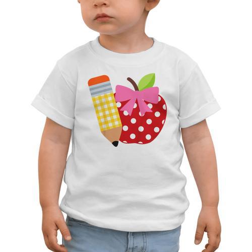 Girls Back To School Apple Toddler First Day Of Preschool Graphic Toddler T-Shirt - Savourry