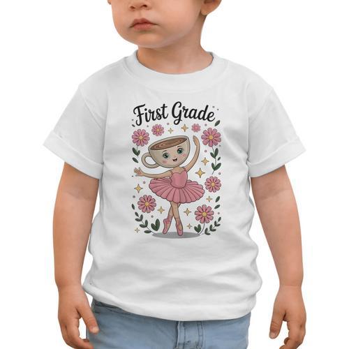 Girls Back To School Cappuccina Italian Brainrot First Grade Graphic Toddler T-Shirt - Savourry