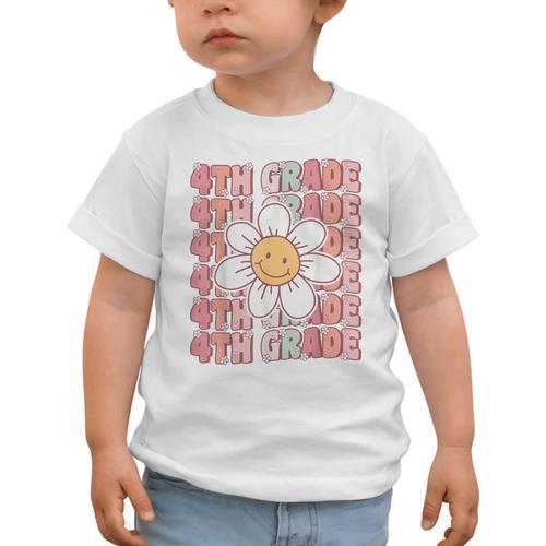 Groovy 4th Grade Back To School First Day Of Fourth Grade Graphic Toddler T-Shirt - Savourry