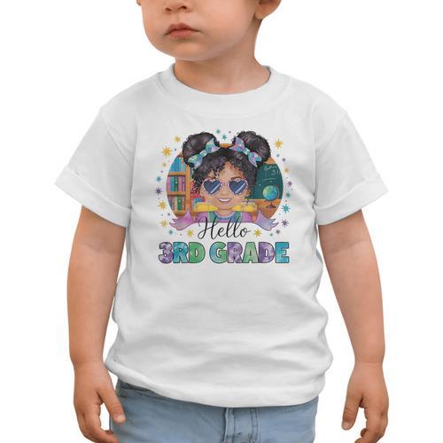 Hello 3rd Grade Girl Back To School Kids Boys Girls Graphic Toddler T-Shirt - Savourry
