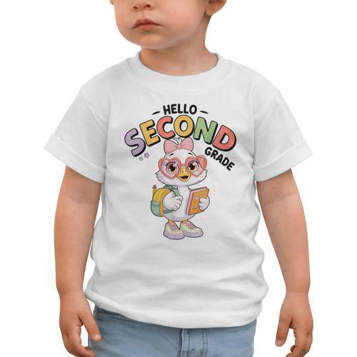 Hello Second Grade Cute Goose Back To School 2nd Grade Girls Graphic Toddler T-Shirt - Savourry