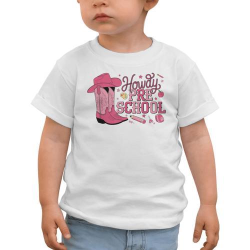 Howdy Preschool Back To School Western Cowboy Cowgirls Pre-K Graphic Toddler T-Shirt - Savourry