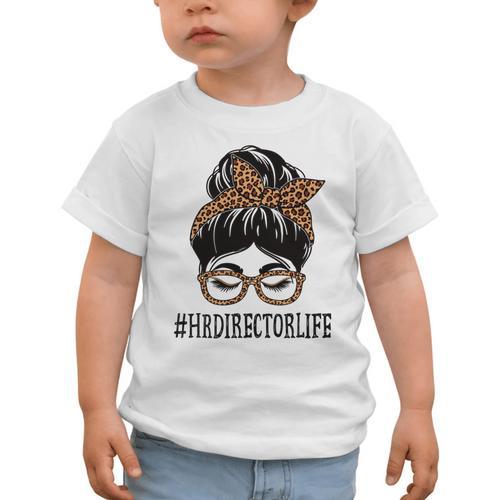 HR Director Leopard Messy Bun Appreciation Back To School Performance Graphic Toddler T-Shirt - Savourry