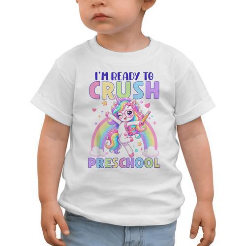 I'm Ready To Crush Preschool Unicorn Girls Back To School Graphic Toddler T-Shirt - Savourry