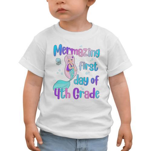 Mermazing First Day Of Fourth Grade Back To School Mermaid Premium Tri-Blend Graphic Toddler T-Shirt - Savourry