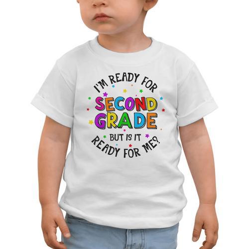 Ready For 2nd Grade But Is It Ready For Me Back To School Graphic Toddler T-Shirt - Savourry