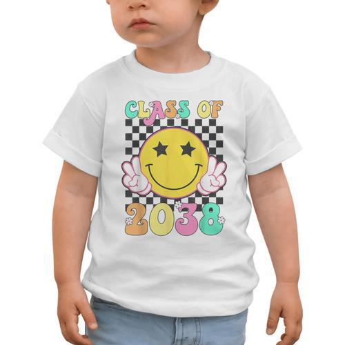 Retro Class Of 2038 Grow With Me Back To School Kindergarten Graphic Toddler T-Shirt - Savourry
