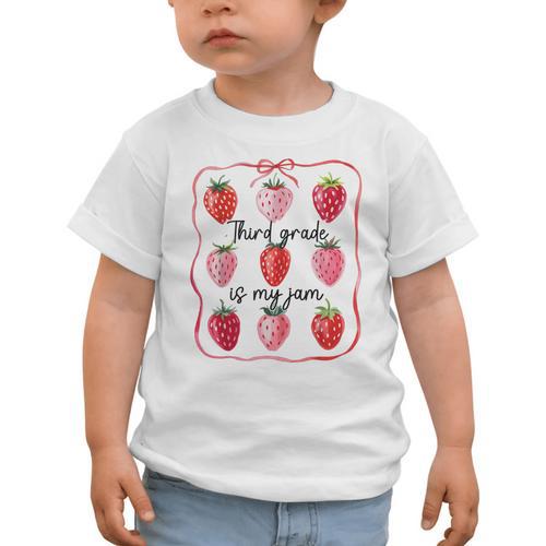 Third Grade Is My Jam Strawberry 3rd Grade Back To School Graphic Toddler T-Shirt - Savourry