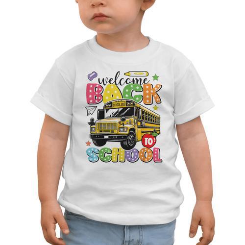 Welcome Back To School Bus Happy First Day Of School Student Graphic Toddler T-Shirt - Savourry