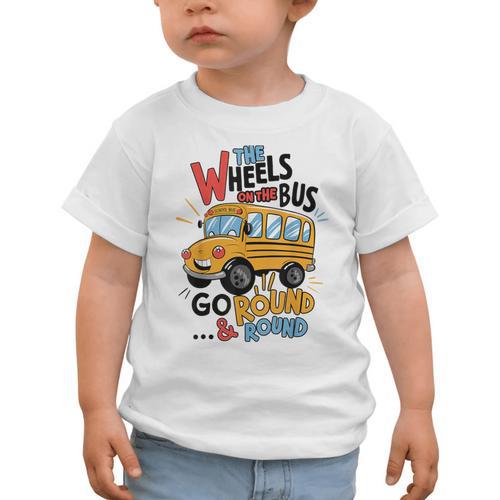 The Wheels On The Bus Toddler Kids Back To School Graphic Toddler T-Shirt - Savourry