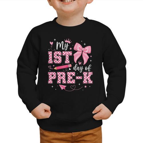 My 1st Day Of Pre-K PreK Pre K 2025 Back To School Girls Graphic Toddler Sweatshirt - Savourry