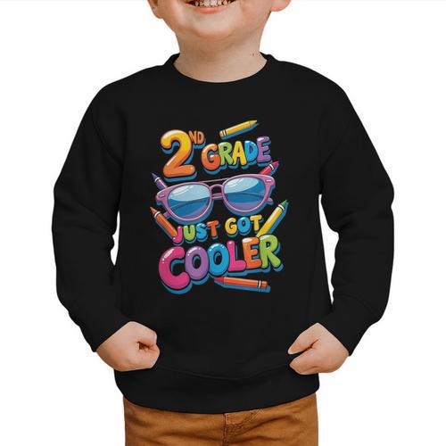 2nd Grade Just Got Cooler Shirt Back To School Kids Graphic Toddler Sweatshirt - Savourry