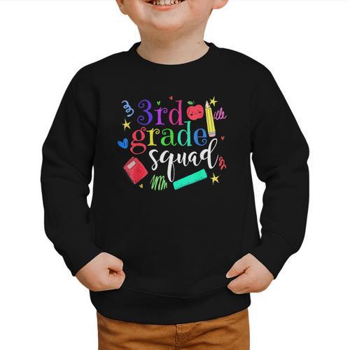 3rd Grade Squad Back To School Team Third Grade Graphic Toddler Sweatshirt - Savourry