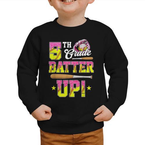 5th Grade Butter Up Softball Ice Cream Drip Back To School Graphic Toddler Sweatshirt - Savourry