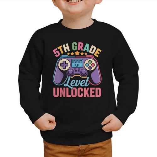 5th Grade Level Unlocked Shirt – Gamer Back To School Graphic Toddler Sweatshirt - Savourry