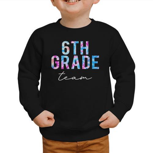 6th Grade Team Tie Dye Back To School First Day Of School Graphic Toddler Sweatshirt - Savourry