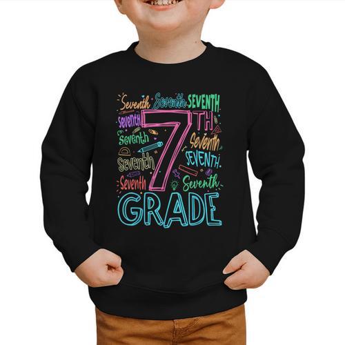 7th Grade Typography Team Seventh Grade Back To School Kids Graphic Toddler Sweatshirt - Savourry