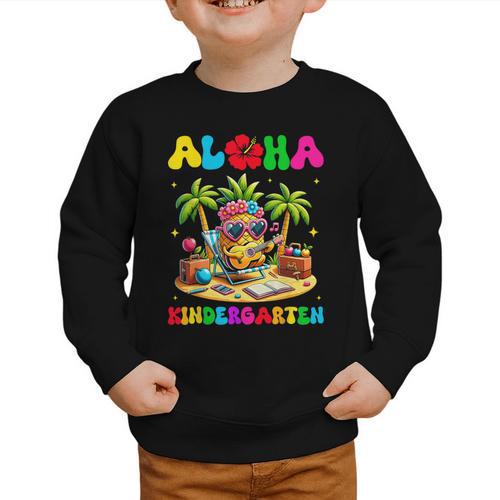 Aloha Kindergarten Pineapple Hawaii Back To School Kids Girl Graphic Toddler Sweatshirt - Savourry