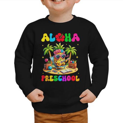 Aloha Preschool Pineapple Hawaii Back To School Kids Girl Graphic Toddler Sweatshirt - Savourry