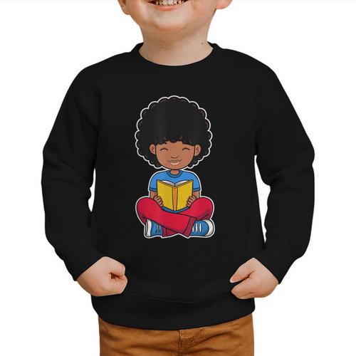 Back To School Afro African American Boy Student Graphic Toddler Sweatshirt - Savourry