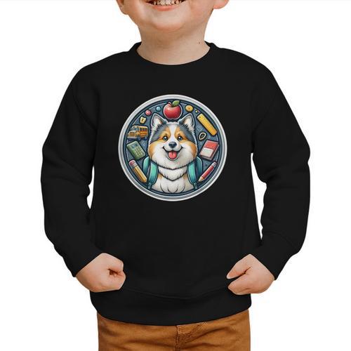 Back To School Icelandic Sheepdog Dog Boy Girls Student Kids Graphic Toddler Sweatshirt - Savourry