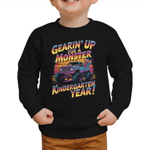 Back To School Kindergarten Monster Truck First Day Boys Graphic Toddler Sweatshirt - Savourry