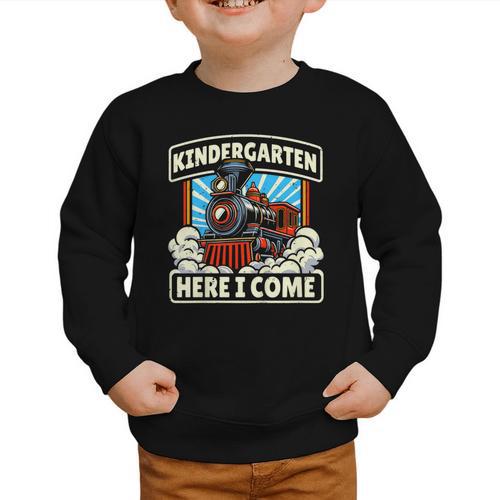 Back To School Kindergarten Here I Come Train Boys Girls Graphic Toddler Sweatshirt - Savourry